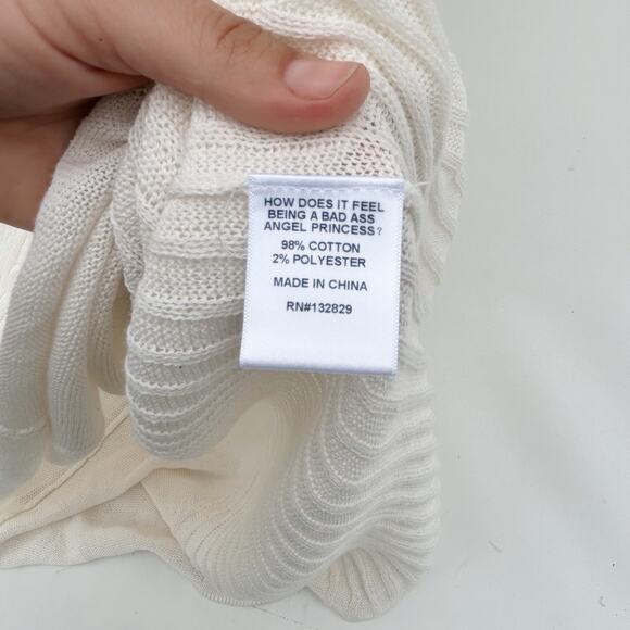 LPA Jorryn Revolve Crochet Bell Sleeves Knit Maxi Dress Coverup Cream White XS - Picture 13 of 14